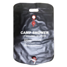 25L Camp Shower Bag Solar Heated Portable Foldable Camping Outdoor PVC Water Bag Black