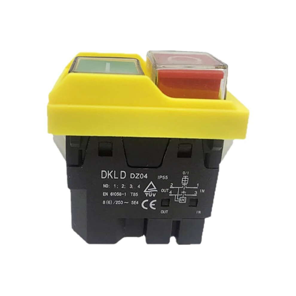 Dz04 4 Pin Waterproof Electromagnetic Push Button Switch Start Stop Control For Grinding Machine 250V 9199774094771