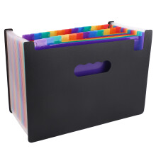 Faldone esapandibile in PP con 24 tasche di grande capacità e linguette colorate
