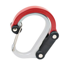 Carabiner Clip Aluminum Alloy DShape Buckle Clip Swivels Hook Multifunctional Keychain Carabiner, Outdoor Red