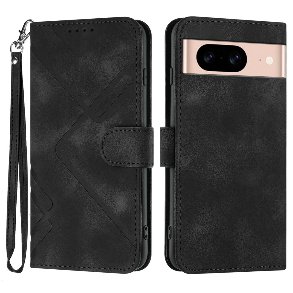 Case For Pixel 9 Geometric Space Credit Card Slot Wallet Magnetic Kickstand Shockproof Flip Cover Black 9199774094863