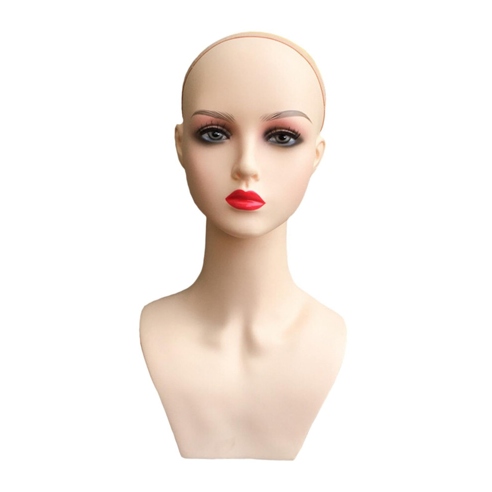 Unisex Mannequin Head For Wigs And Hairpieces, Female Necklace Display, Durable Plastic, Standard Size
