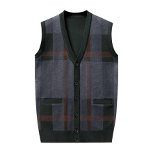 Men's West Sleeveless Sweater Vest Wool Knit ButtonDown Slim Fit Green XL