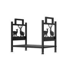 Firewood Rack with Shelves Large Indoor Fireplace Log Holder Load Bearing Easy Assembly