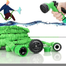 Erweiterbarer Gartenschlauch, 30 m – 100 Fuß, einziehbarer Gartenschlauch, flexibler Wasserschlauch mit 7-Funktions-Spritzpistole17