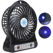 Mini Desk Fan Portable Baby Bed Car Seats Fan USB Rechargeable Small Fan Air Circulator (Black)