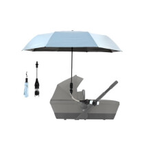 Universal Anti UV 50+ Stroller Umbrella, Diameter 90cm, Foldable and Retractable Stroller Parasol, with Adjustable Clamp (Blue)