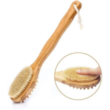 Körperbürste, 2-in-1-Dusch-Rückenbürste, natürliche Borsten – verbessert die Durchblutung, Peeling