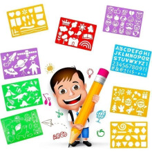 Drawing Stencils - G - 20 Models - Plastic - Multicolor - Reusable