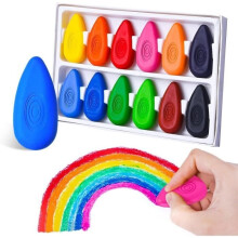 Wax Crayons, 12 Colors Kids Crayons, Safe Non-Toxic Washable Wax Crayons, Baby Colored Crayons for Kids.
