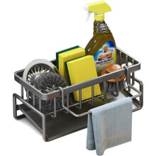 Gootsteensponshouder Gootsteenorganizer Keukensponsopslag met afvoerbak voor aanrechtwerkblad