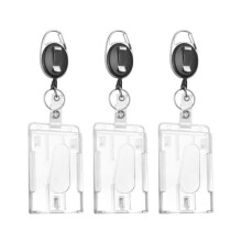 Heatigo Vertical Badge Holder - 3 pieces - Transparent - Durable - With reel