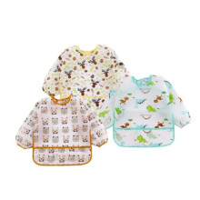 Langarm-Lätzchen für Babys, 3er-Pack, wasserdichte Malschürze für Kinder, Kindergarten-Lätzchen mit niedlichem Muster zum Essen