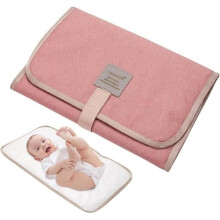 Foldable Travel Changing Mat, Baby Changing Mat, Waterproof Portable Changing Mat (Pink)