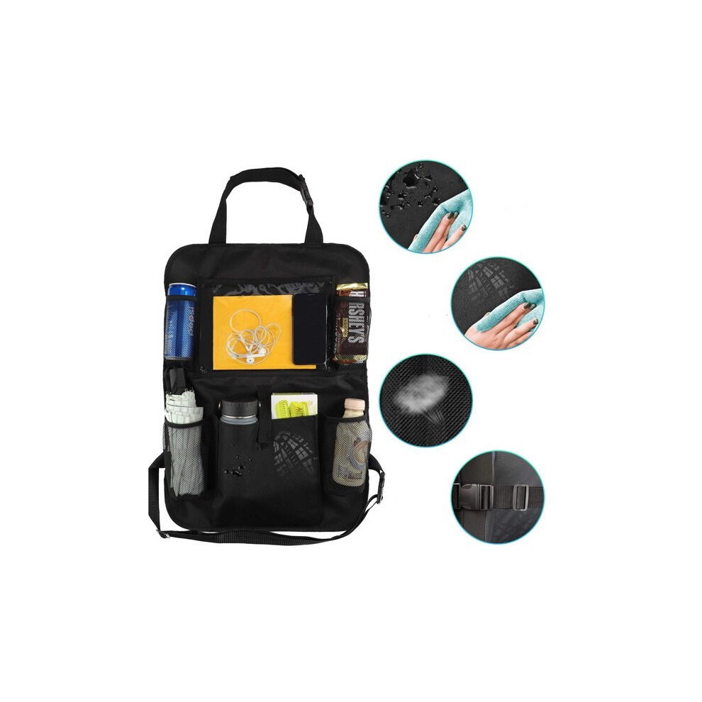 2 Pack Car Back Seat Organizer, Multi-Pocket Backseat Storage Bag With Tablet Holder 8581600314473