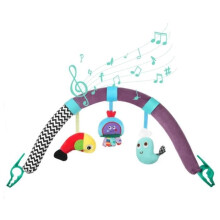 Stroller Play Arch, Travel Arches with Adjustable Clip, Crib Accessories, Stroller Toys with Rattle