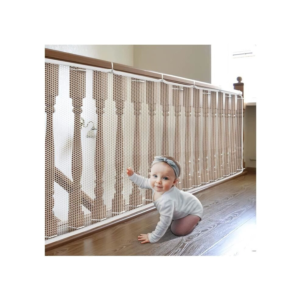 Aihontai 3M Durable Child Safety Net, Multipurpose Fine Mesh Railing Protection Barrier, For Balcony Stairs