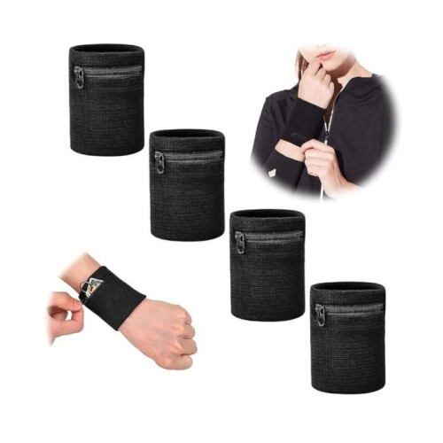 Wristlet Wallet - Unspecified - 4 Pieces - Elastic - Breathable - Black