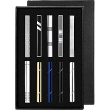 Dasspelden, 10 stuks voor heren Klassieke dasspeldklemmen Set Zakelijke bruiloft met geschenkdoos, voor Kerstmis en verjaardag