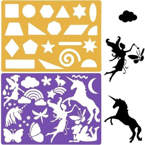 Drawing Stencils - G - 20 Models - Plastic - Multicolor - Reusable 1