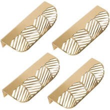 Pieces Leaf Shape Gold Cabinet Handles Gold Brass Furniture Handles Furniture Pulls
