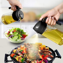 Luftfritteuse 2-in-1-Ölspray, 470 ml Küchenölspray, Küchenölspray zum Grillen,