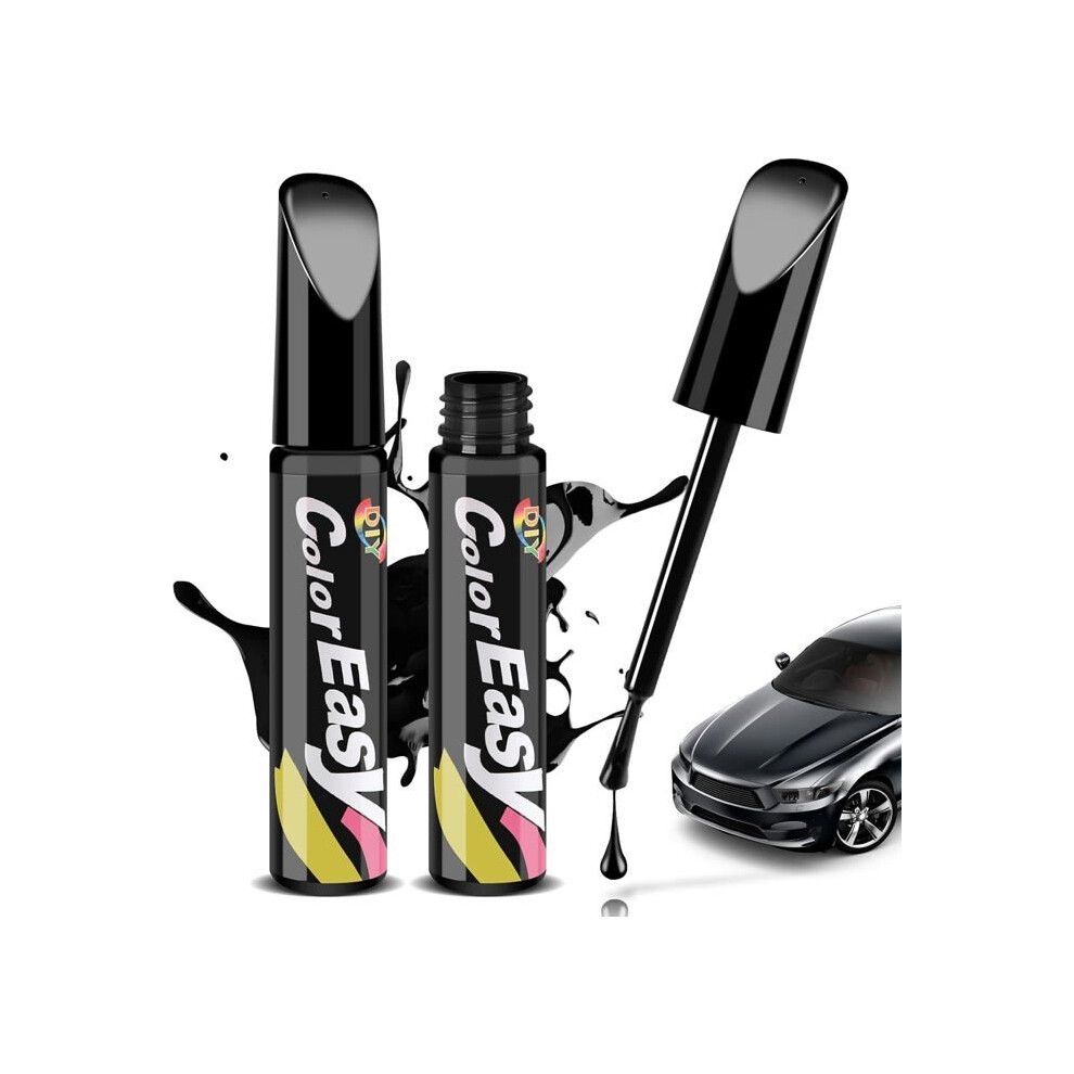 2 Pieces Gloss Touch Up Paint Pen, Car Touch Up Pen, 12Ml Auto Paint Scratch Repair Pen, Black 8581600316675