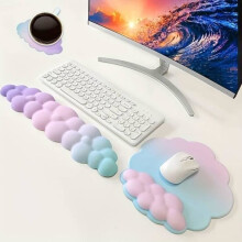 Tappetino per mouse - ZGEER - Nuvola - Base in gomma antiscivolo - Memory Foam - Digitazione facile