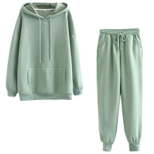 Tracksuit Women Fleece Hoodies 2 Piece Set XL Warm Autumn Winter in Wine Red Solid Color Activewear