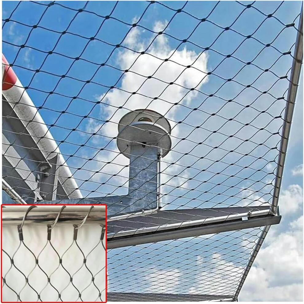 304 Stainless Steel Rope Mesh Fence Heavy Duty Safety Wire Netting For Balcony And Animal Enclosure 9187378435946