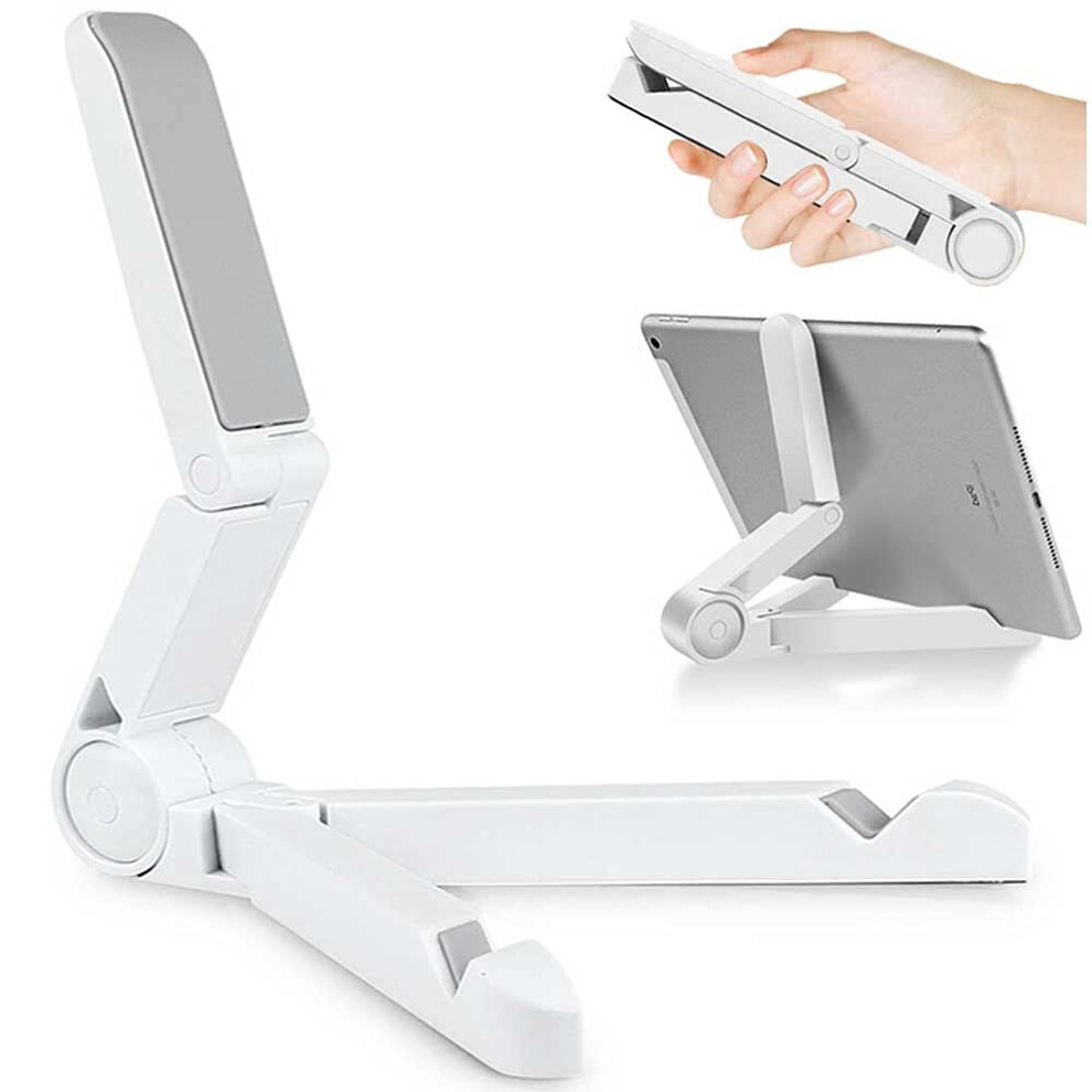 Adjustable Tablet Stand For Ipad And Samsung, Foldable Multiangle Holder For Home Office Travel (White) White 9382693270313