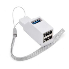 USB 3.0 HUB Adapter Extender Splitter Box 3 für PC Laptop Handy High Speed U Disk Reader,Weiß
