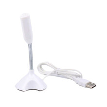 USB Laptop Mikrofon RöSt Mic HöGkäNslig  Studio Speech Mic Stand med HåLlare Spelkonferens för PC, Vit