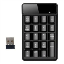 2.4GHz Wireless Keyboard USB Numeric Keypad 19 Keys Number Pad Numpad Receiver for Accounting Laptop PC Computer(A)