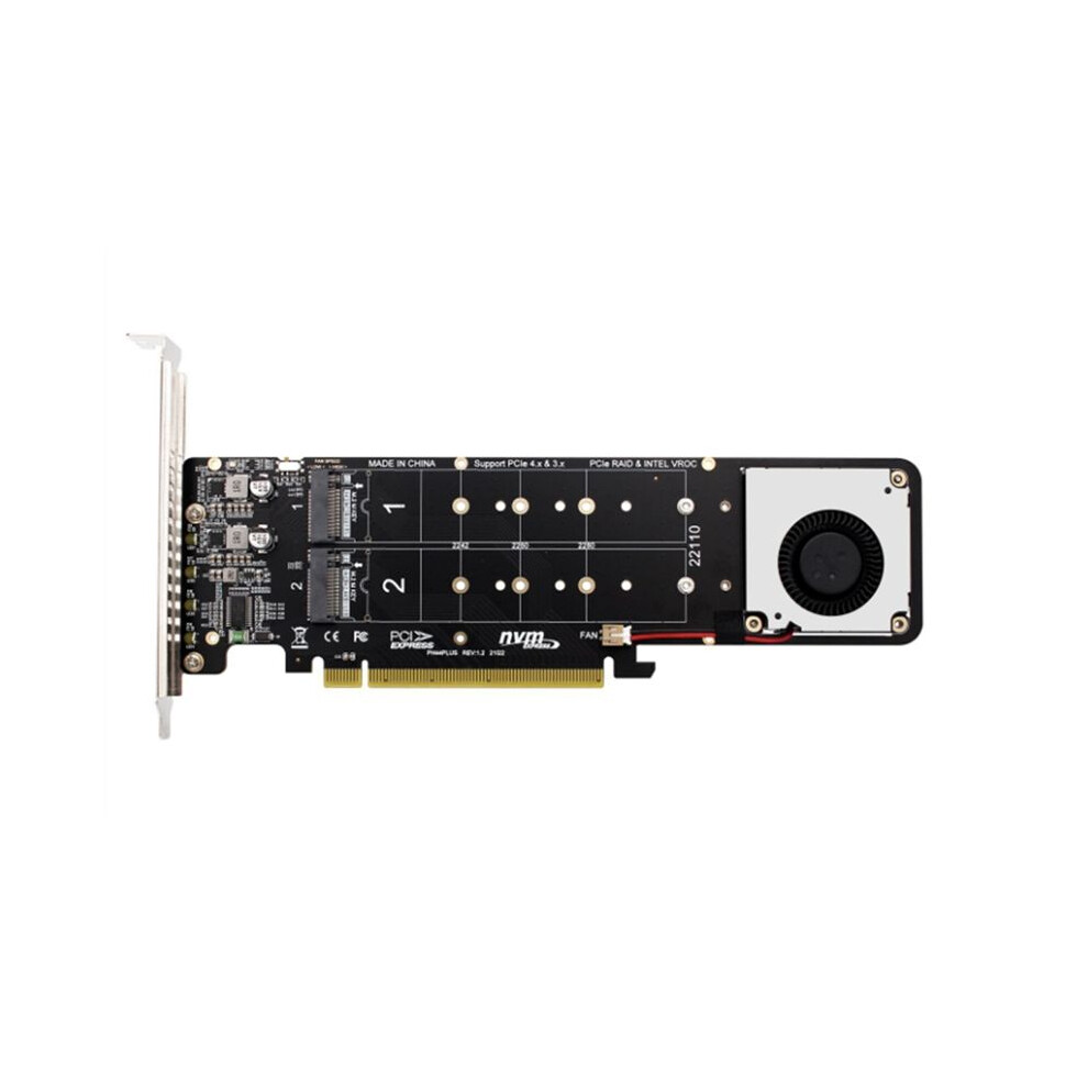 Double-Sided 4-Disk Nvme Pci-E X16 Split Card Pci-E X16 To M.2 M-Key Nvme X4ssd Expansion Card Adapter 6033581107954