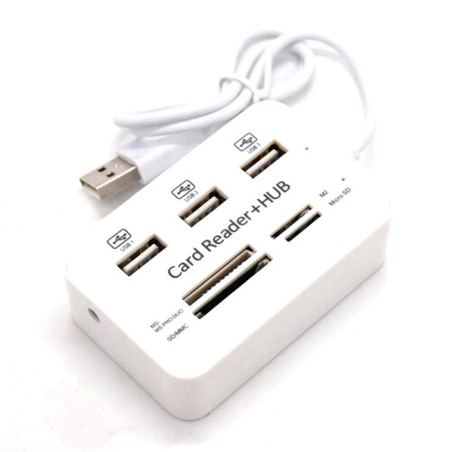 7 in 1 Portable Multi Function 3 Port USB HUB 2.0 Splitter Combo Card Reader Support TF  M2 SDHC Card Read Write 1