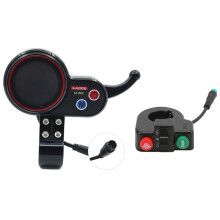 NJ-AOXIONG AX-HB02 Compteur de Tableau de Bord de Scooter éLectrique + Bouton de Commutation 36V 48V RéGlable 6PIN pour Scooter éLectrique
