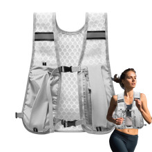 Hydration Vest Bag with Reflective Chest Pocket, Breathable Design, Bottle Holder, Mobile Phone Storage, Hellgrau Color