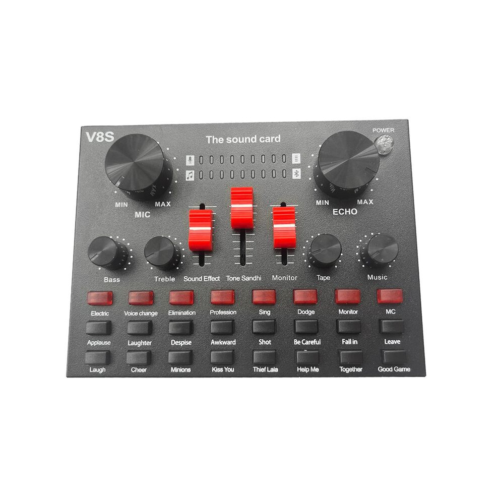 V8s Microphone Usb Rechargeable Dsp External Mixer Karaoke 3.5Mm Interface Sound Card Portable Live Broadcast Stereo 6033416962819