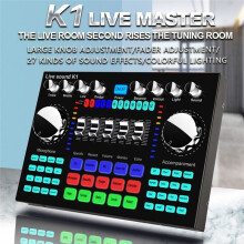 K1 Live Sound Card Portable Sound Card Profession Adjustable Volume Audio for Music Recording