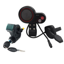 Kit D'Affichage LCD D'AccéLéRateur au Pouce QS-S4 36V-60V + Clé de Verrouillage D'Allumage 3PIN pour Zero 8 9 10 8X 10X Scooter éLectrique 6PIN