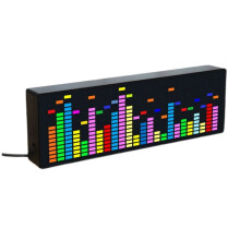 FäRg LED Music Spectrum Elektronisk Klocka Rytmljus 1624RGB Polar Atmosphere Lamp Level Indicator (RöSt+Wire Control)