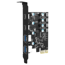4-Portar PCIE Till USB 3.0 Expansionskort PCI Express-Adapterkort för StationäR PC, StöD för WindowsXP/7/8/10