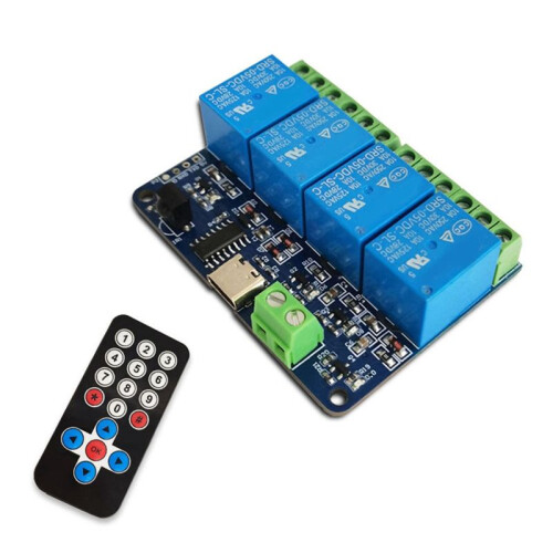 Infrared Wireless Remote Control  Self-Locking Tap Interlock Multi-Function Convenient 4-Way Relay Module 1