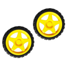 65mm Wear Resistant Robot Car Wheels DIY 65x27mm Plastic Tires for Chassis Dual Piece Set