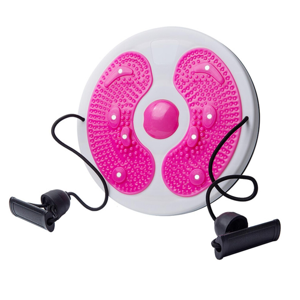 Waist Whisper Board - Pink Body Shaping Waist Twisting Disc with Drawstring and Massage Foot Sole for Home Fitness