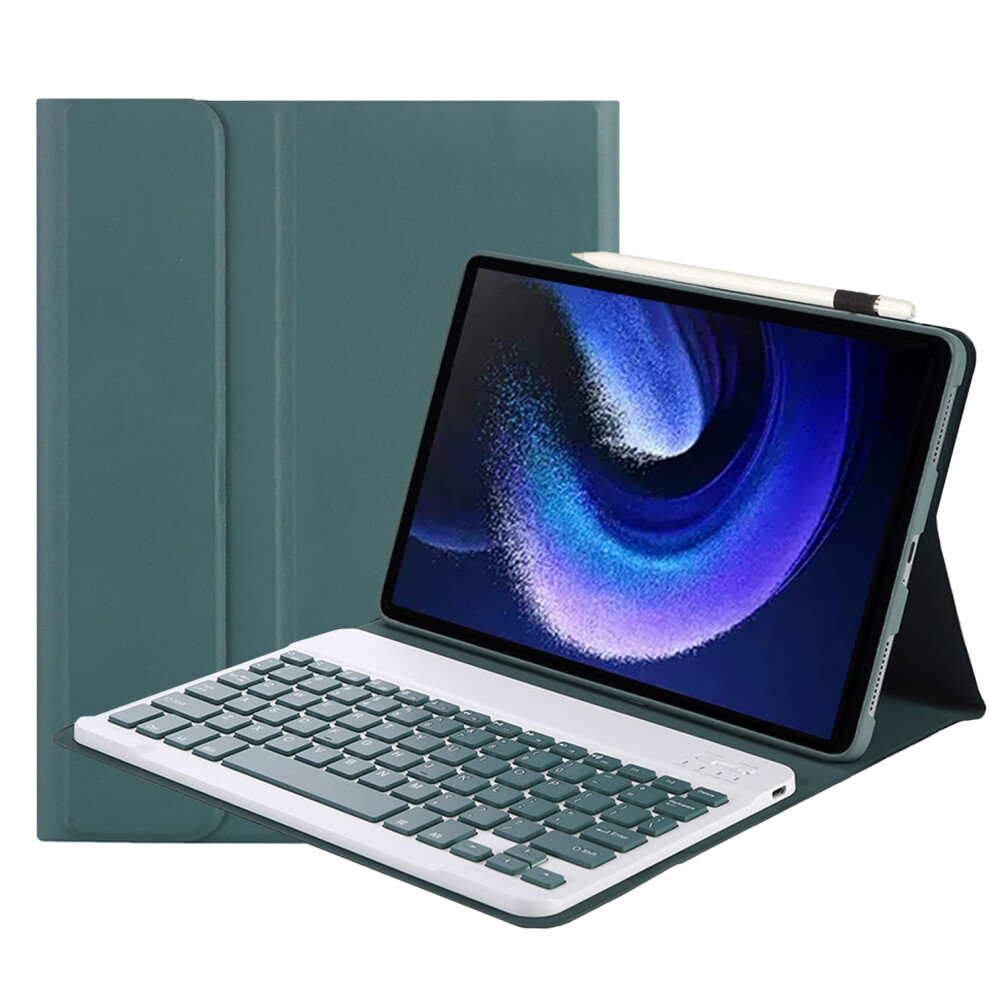 Magnetic Detachable Wireless Qwerty Keyboard Case Cover 11 Inch 2023 For Xiaomi Pad 6 Pro Green 9382693270870