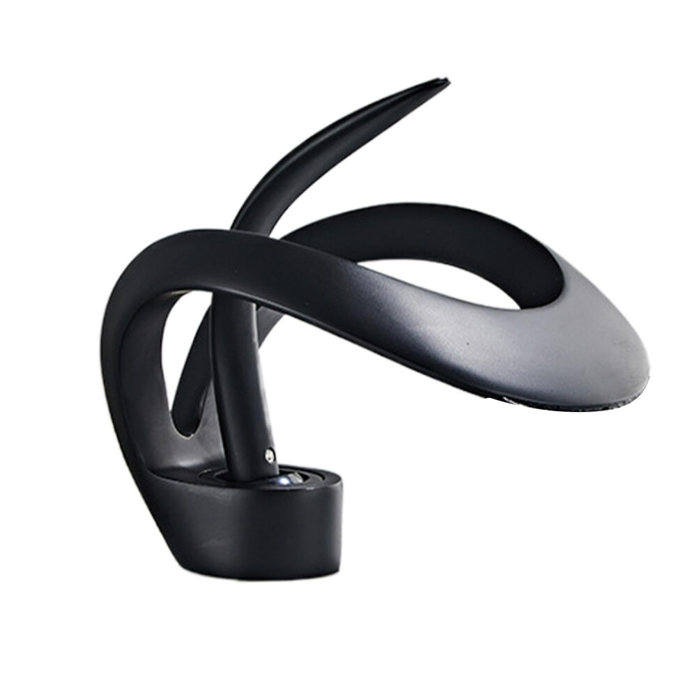 Waterfall Bathroom Sink Faucet With Water Supply Hoses, Widespread Black Modern Singlehandle Vanity Faucet 9382693271112