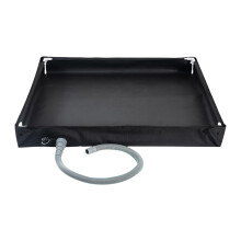 Portable Shower Pan - Foldable Camping Shower Base 80x80x10cm Fiber Tube Water Bucket for Travel Beach Bathhouse RV