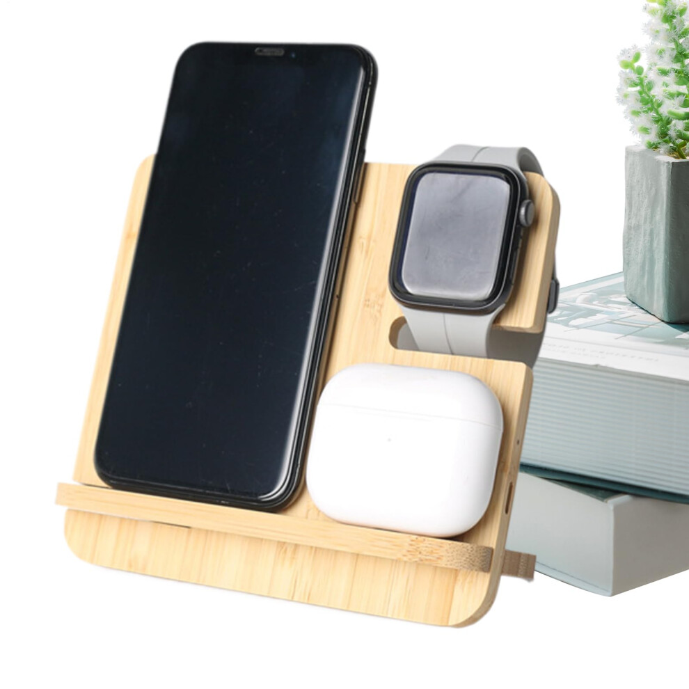 Wooden Cell Phone Stand, Charging Station For Multiple Devices, Desktop Dock, Wireless Charger Station, Travel Charger 9382693405647